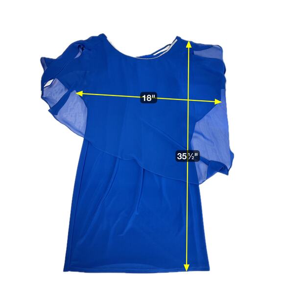 NWT MSK Blue Rhinestone Trim Popover Sheath Dress Formal Party Womens Size Small - Picture 12 of 12